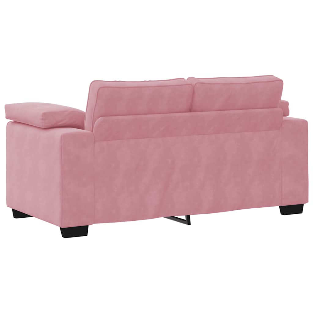 vidaXL Sofa dwuosobowa, różowa, 160x77x82 cm, aksamit
