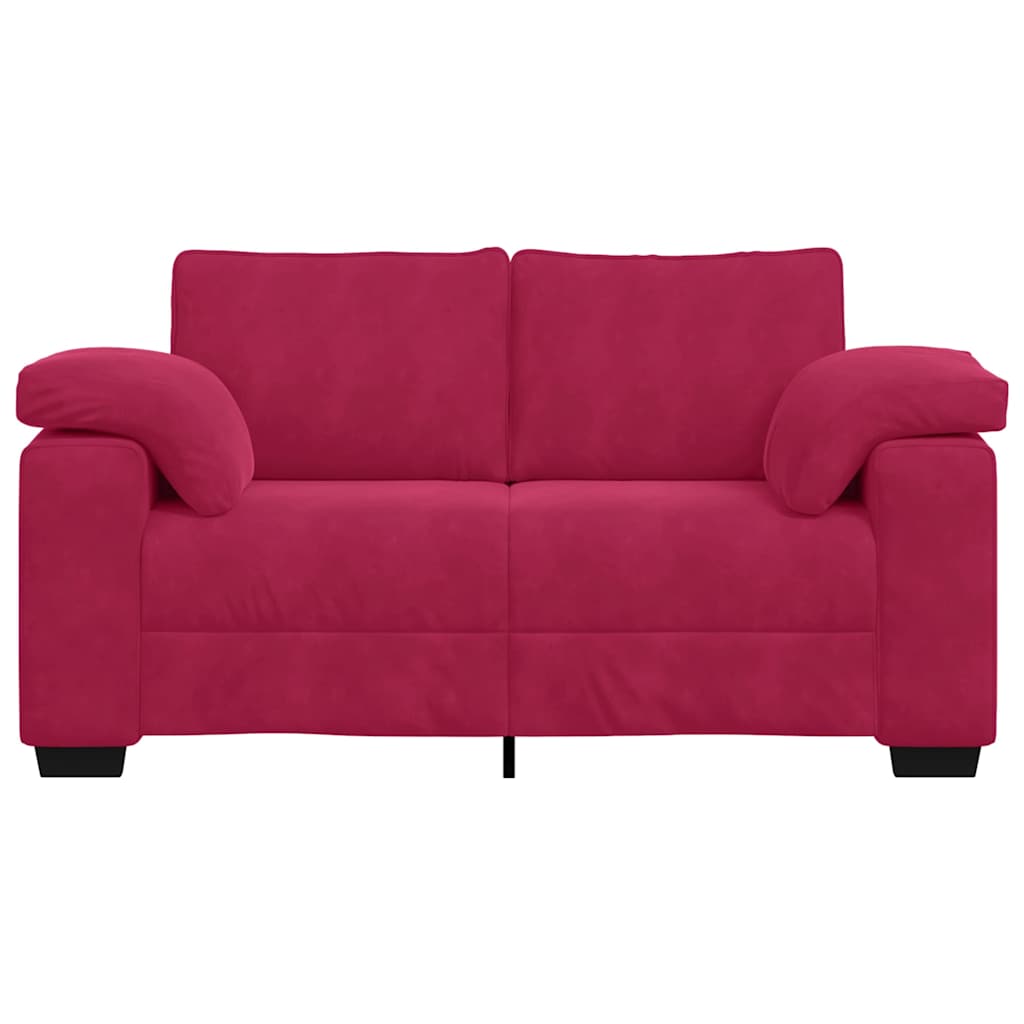vidaXL Sofa dwuosobowa, wino czerwone, 160x77x82 cm, aksamit