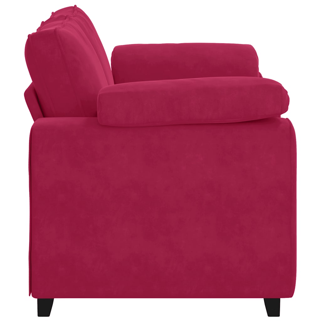 vidaXL Sofa dwuosobowa, wino czerwone, 160x77x82 cm, aksamit