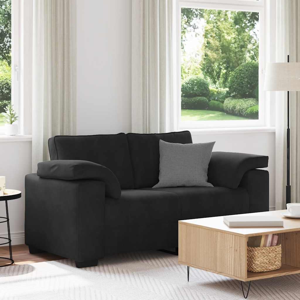 vidaXL Sofa dwuosobowa czarna 160x77x82 cm aksamitna