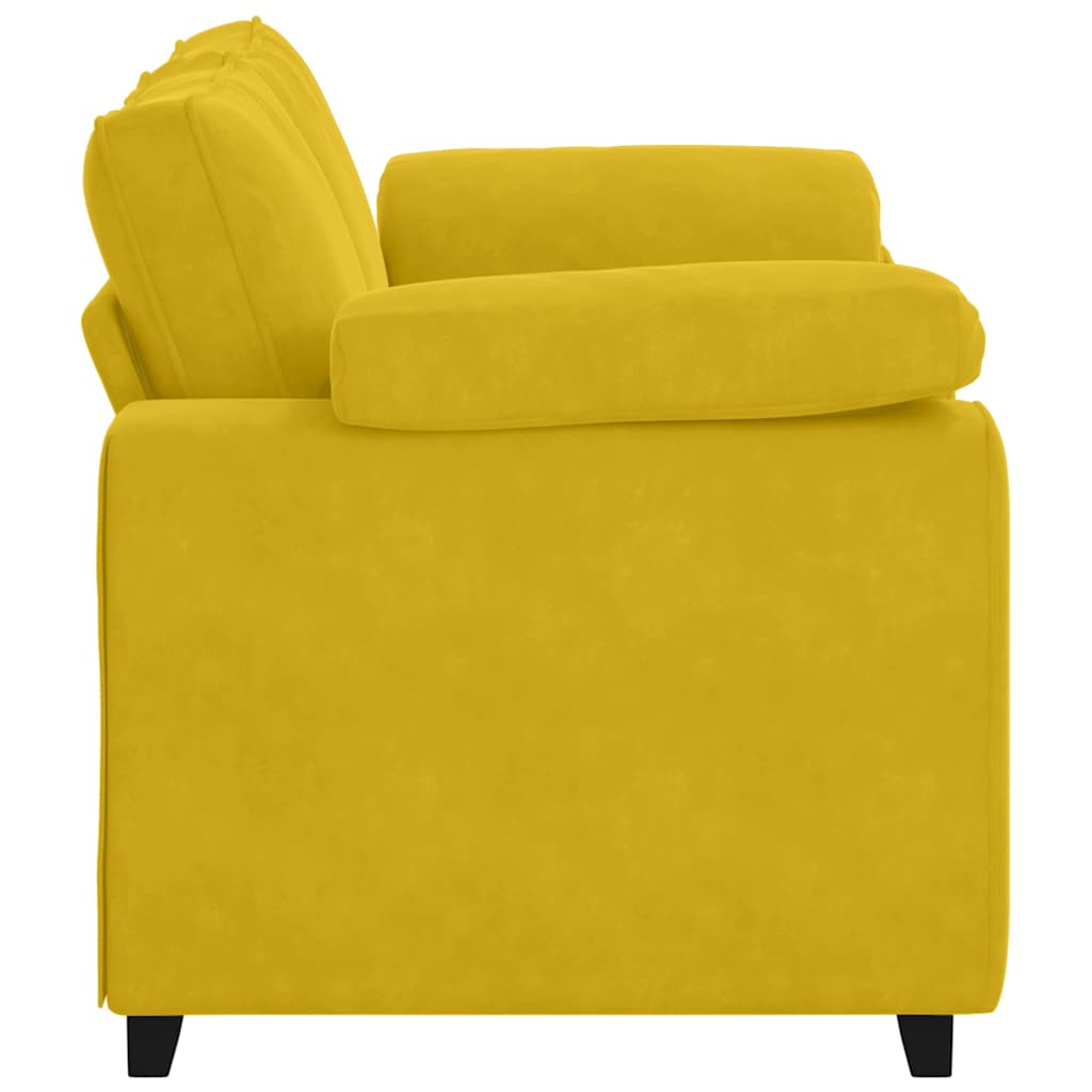 vidaXL Sofa dwuosobowa, żółta, 160x77x82 cm, aksamit