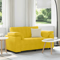 vidaXL Sofa dwuosobowa, żółta, 160x77x82 cm, aksamit