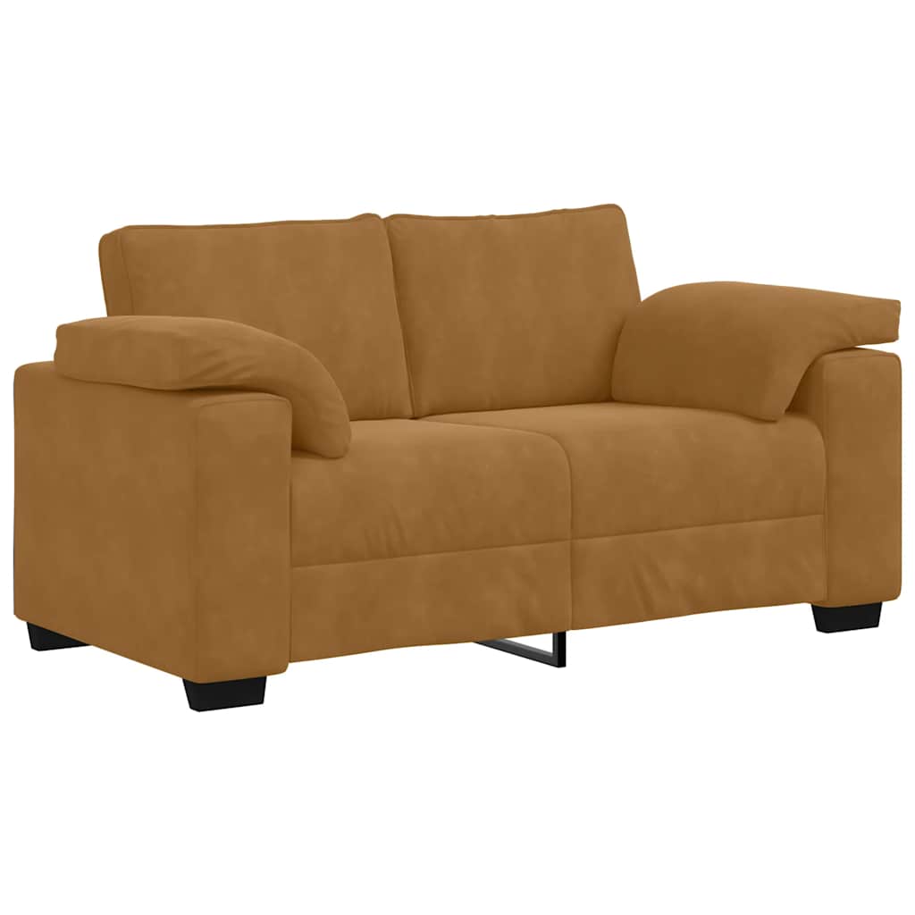 vidaXL Sofa dwuosobowa brązowa 160x77x82 cm aksamitna