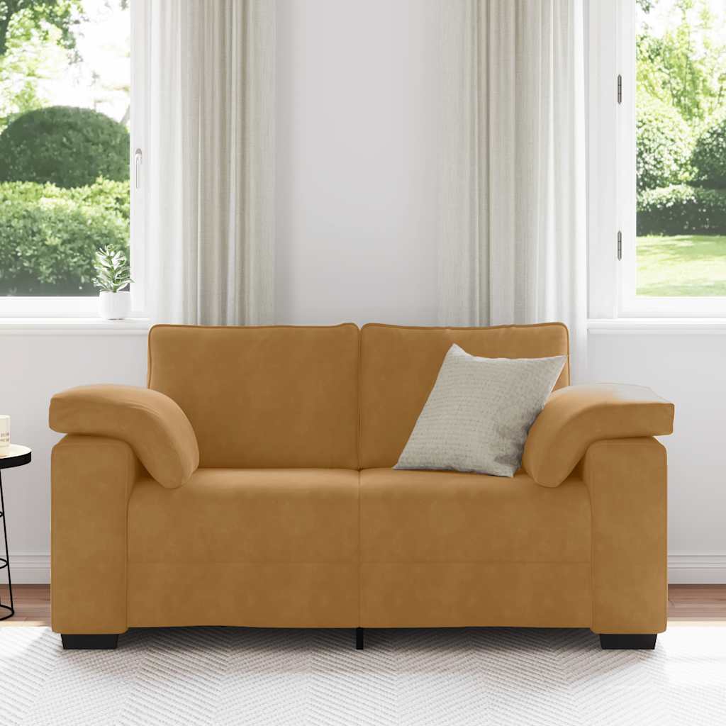 vidaXL Sofa dwuosobowa brązowa 160x77x82 cm aksamitna