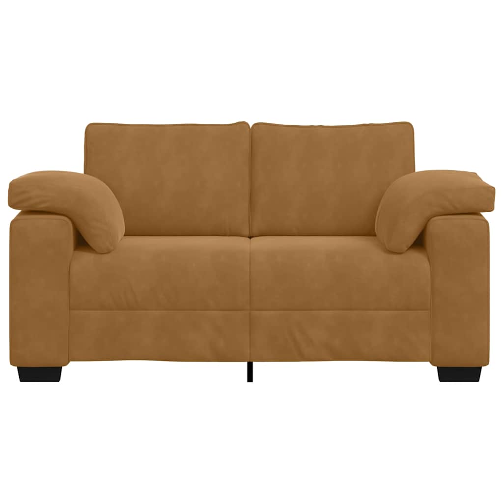 vidaXL Sofa dwuosobowa brązowa 160x77x82 cm aksamitna