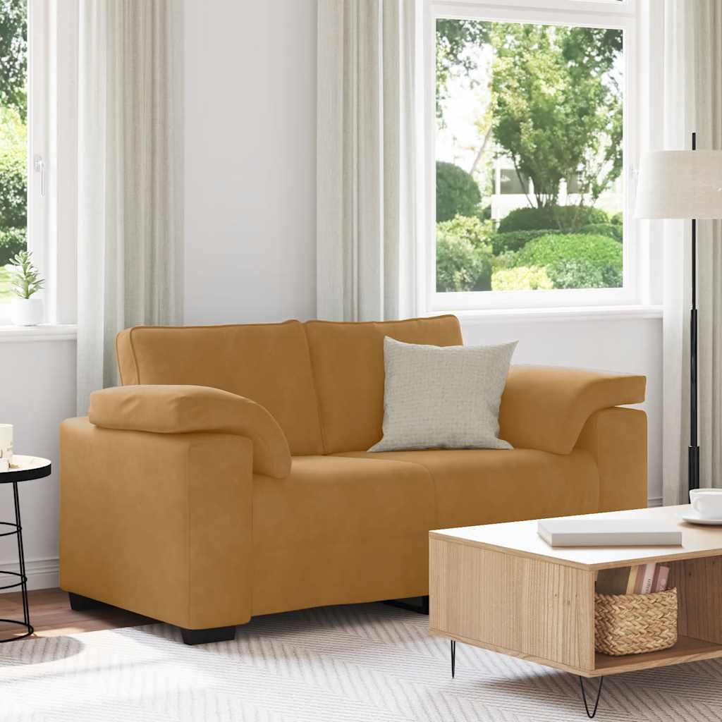 vidaXL Sofa dwuosobowa brązowa 160x77x82 cm aksamitna