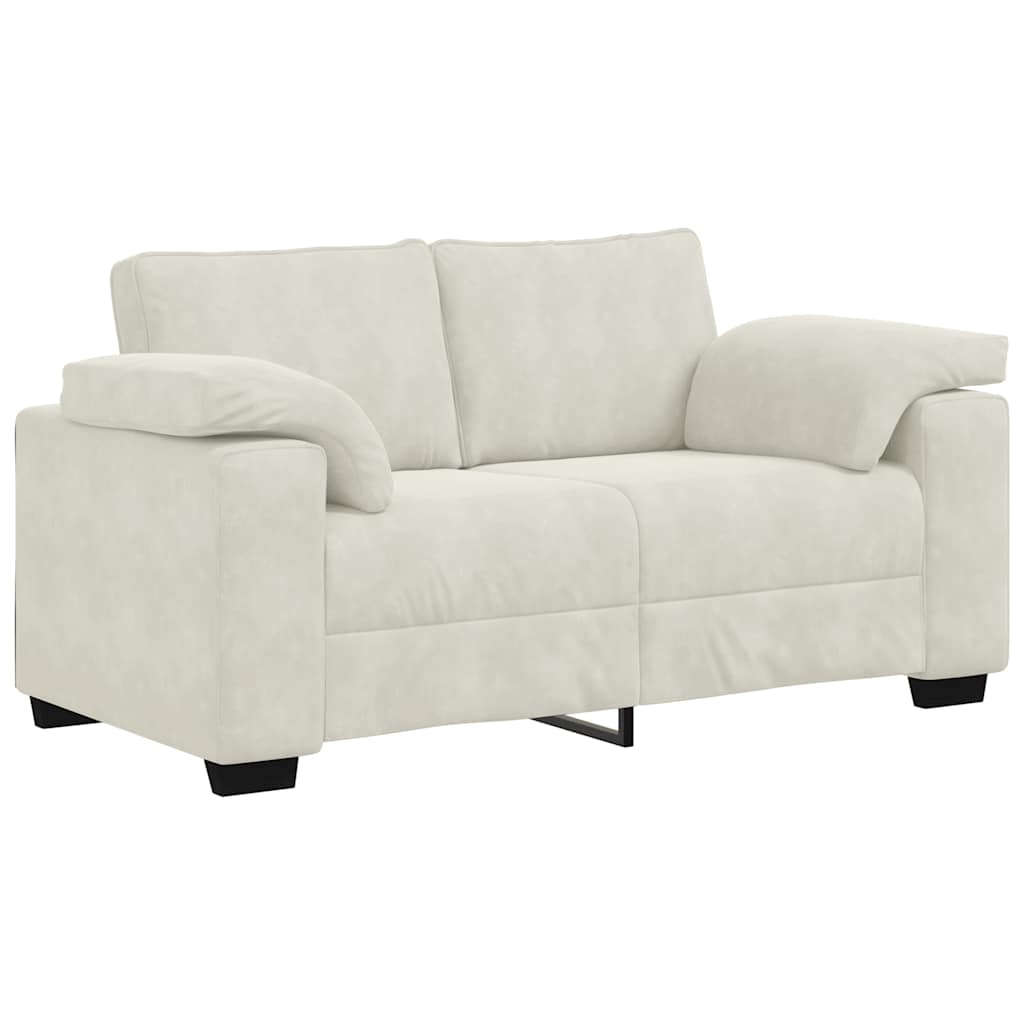 vidaXL Sofa dwuosobowa, kremowa, 160x77x82 cm, aksamit