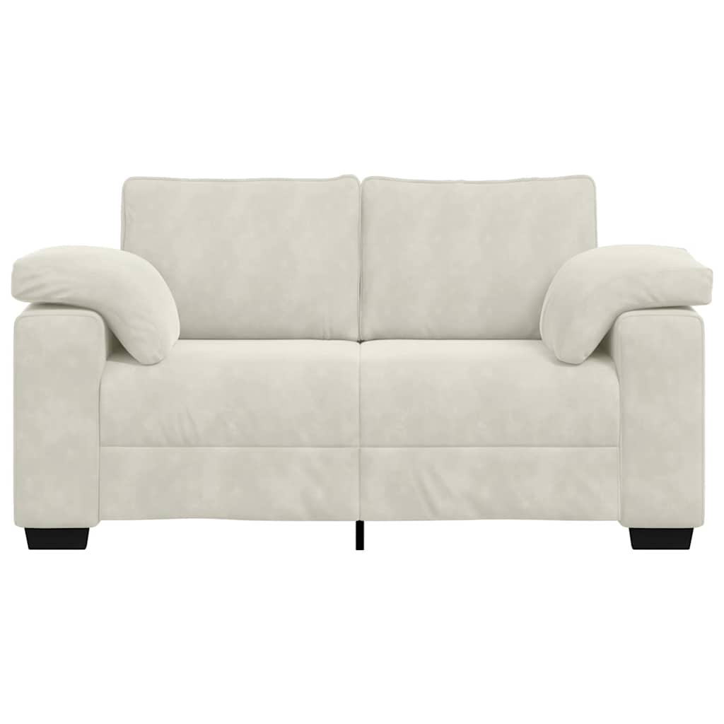vidaXL Sofa dwuosobowa, kremowa, 160x77x82 cm, aksamit