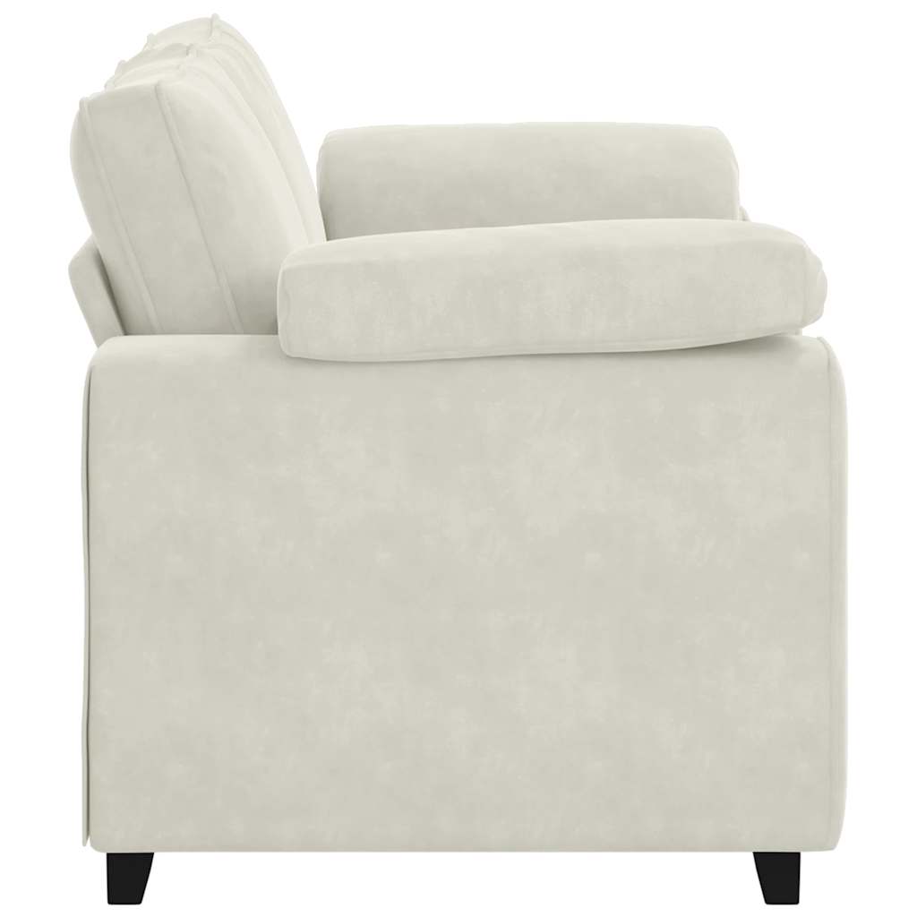 vidaXL Sofa dwuosobowa, kremowa, 160x77x82 cm, aksamit