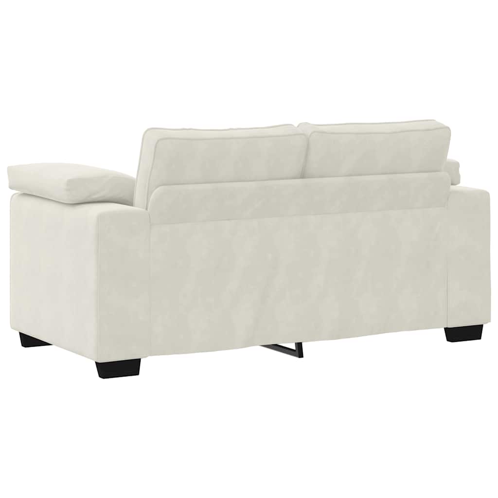 vidaXL Sofa dwuosobowa, kremowa, 160x77x82 cm, aksamit
