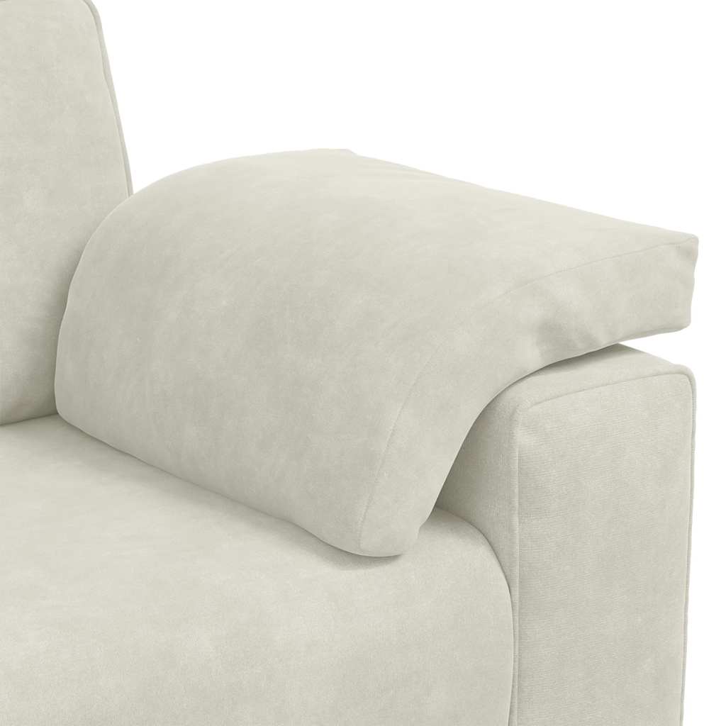 vidaXL Sofa dwuosobowa, kremowa, 160x77x82 cm, aksamit