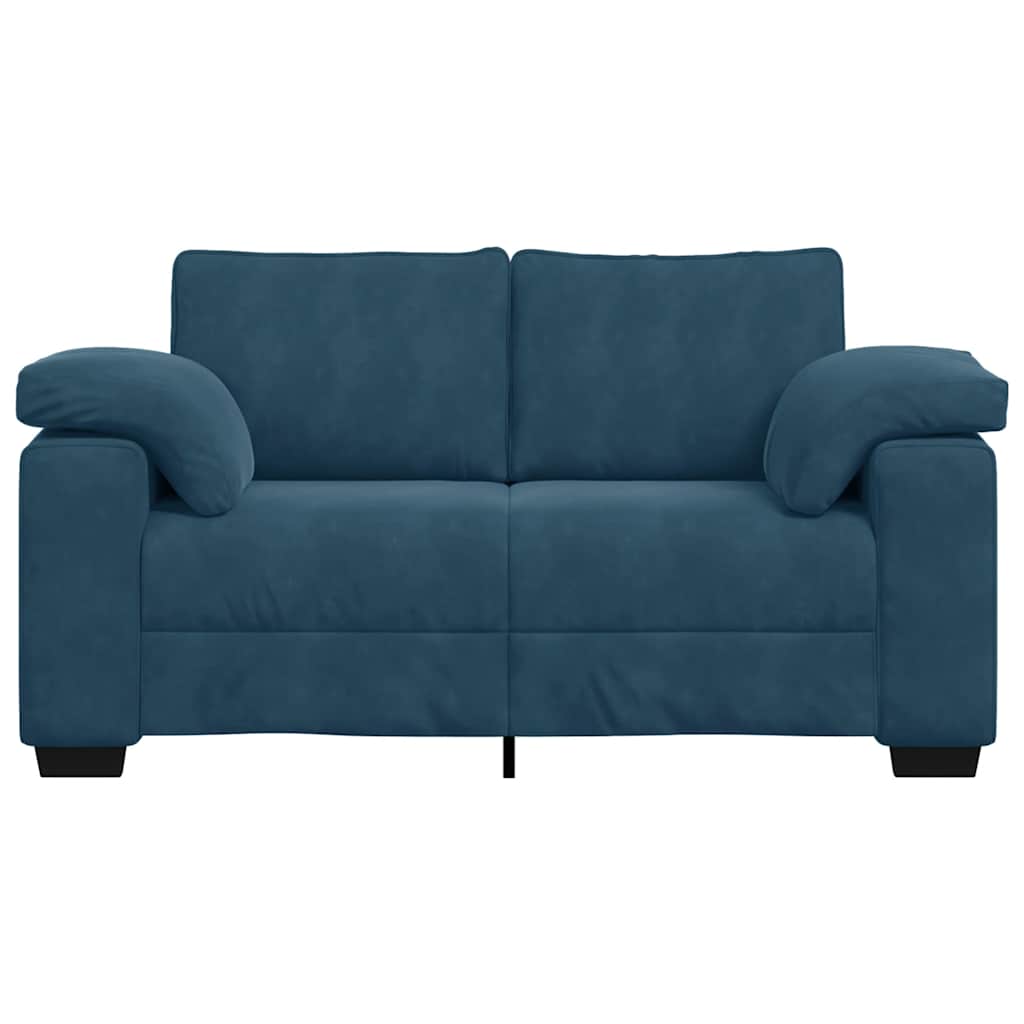 vidaXL Sofa dwuosobowa, niebieska, 160x77x82 cm, aksamit