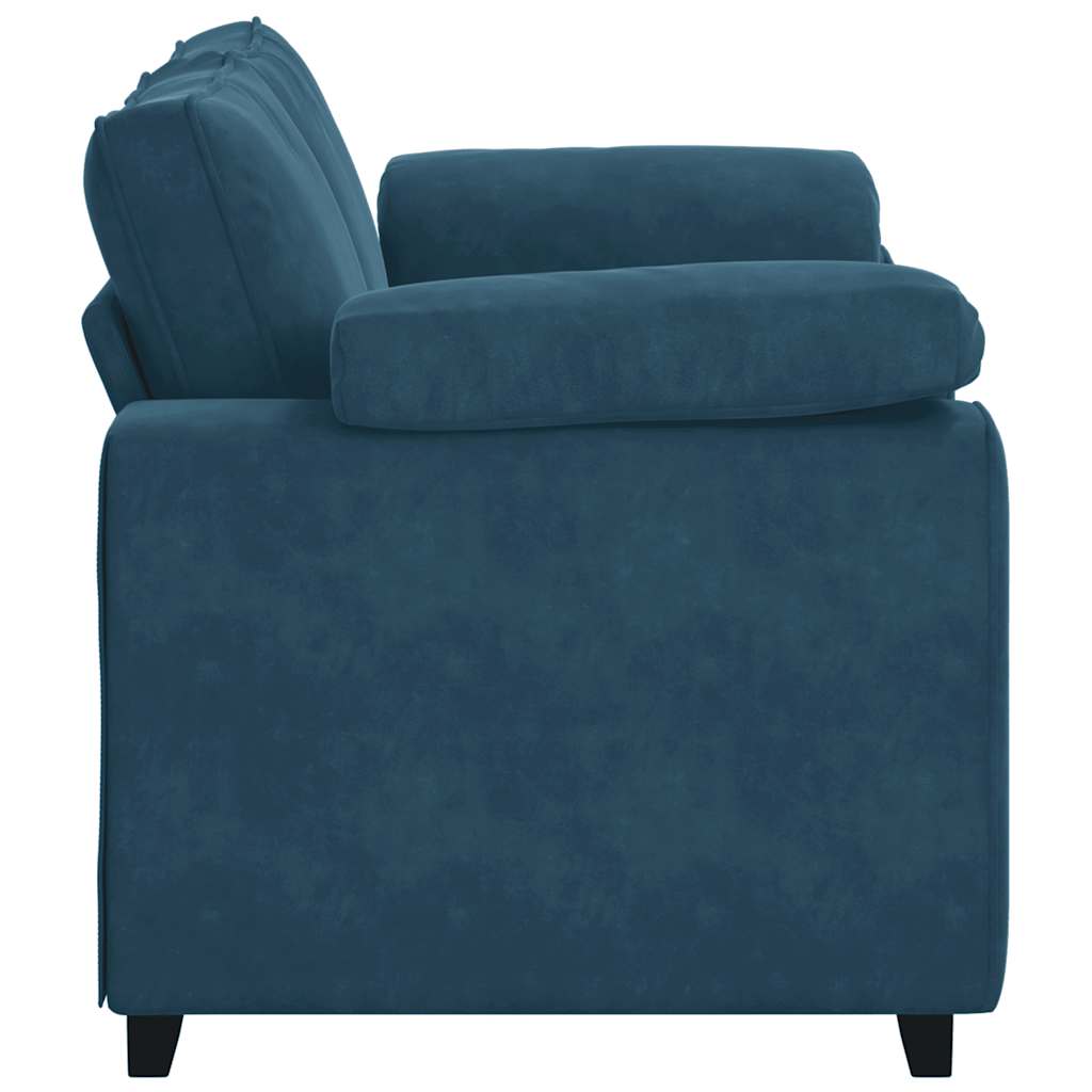 vidaXL Sofa dwuosobowa, niebieska, 160x77x82 cm, aksamit
