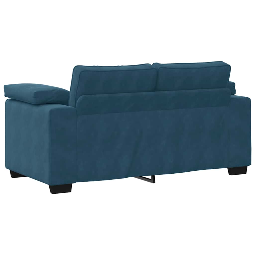vidaXL Sofa dwuosobowa, niebieska, 160x77x82 cm, aksamit