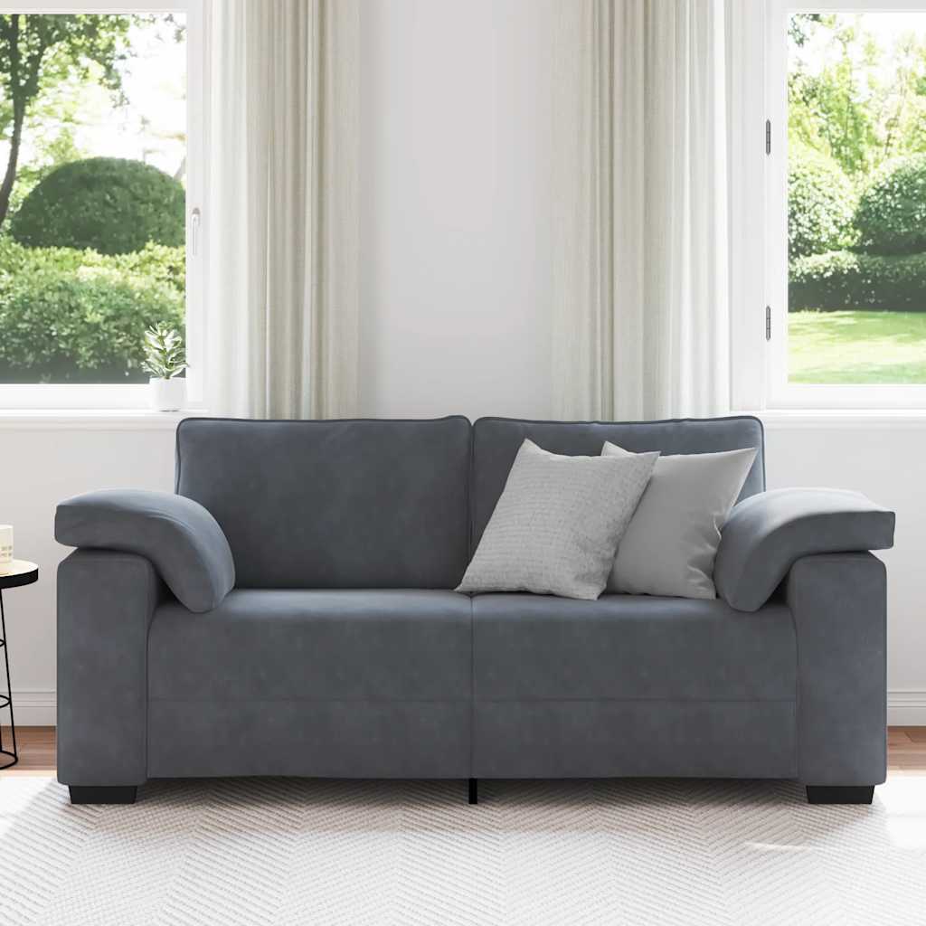 vidaXL Sofa dwuosobowa Ciemnoszara 180x77x82 cm Aksamit