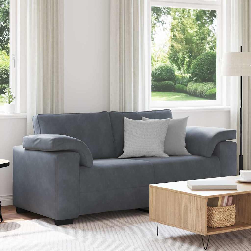 vidaXL Sofa dwuosobowa Ciemnoszara 180x77x82 cm Aksamit
