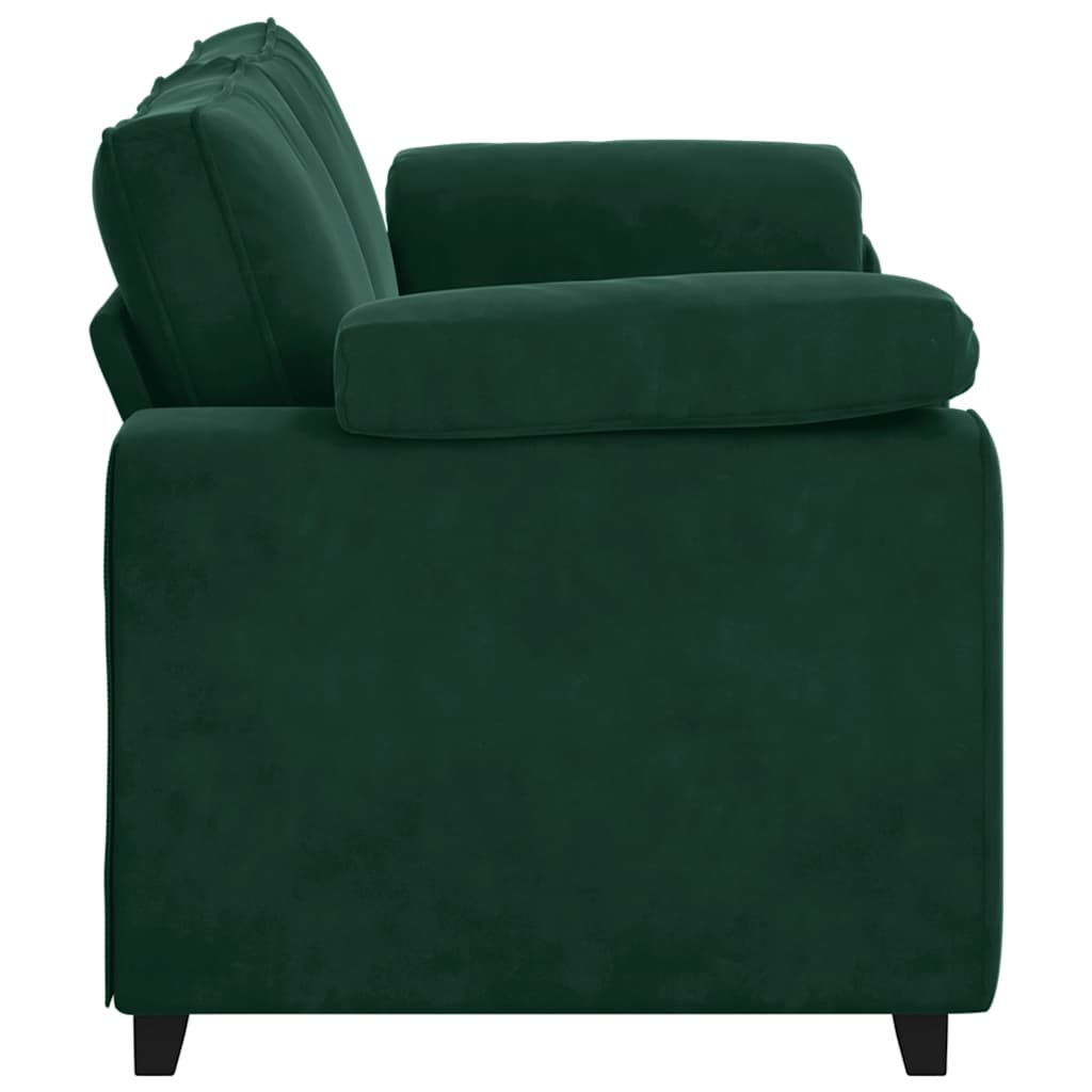 vidaXL Sofa dwuosobowa, ciemnozielona, 180x77x82 cm, aksamit