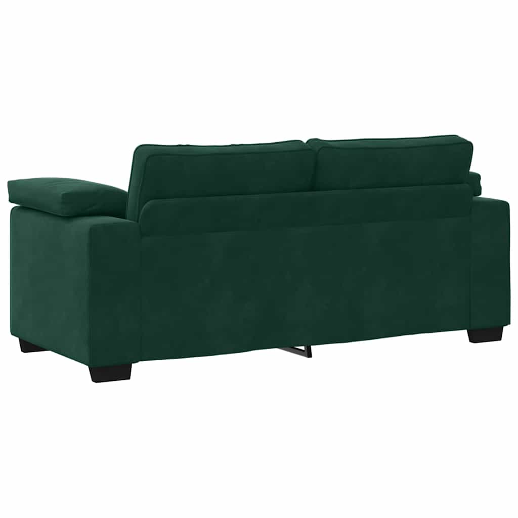 vidaXL Sofa dwuosobowa, ciemnozielona, 180x77x82 cm, aksamit