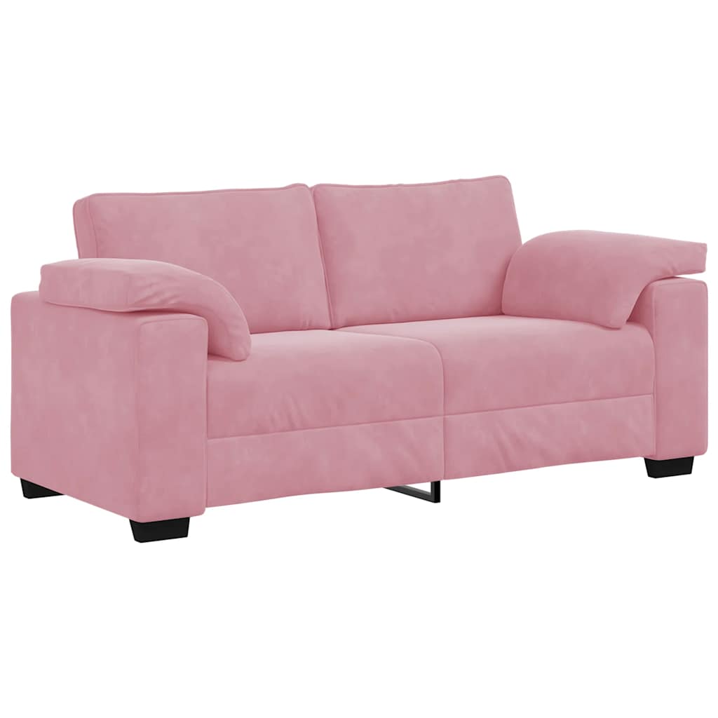 vidaXL Sofa dwuosobowa, różowa, 180x77x82 cm, aksamit