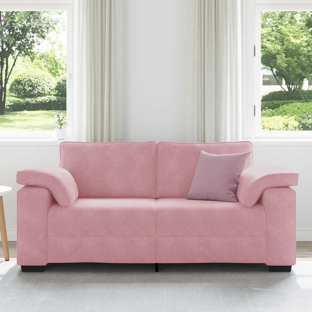 vidaXL Sofa dwuosobowa, różowa, 180x77x82 cm, aksamit