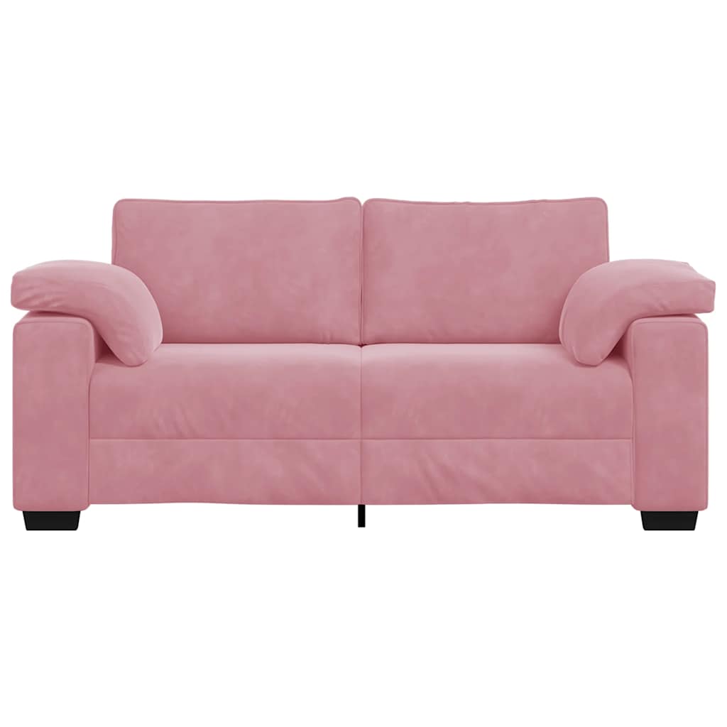 vidaXL Sofa dwuosobowa, różowa, 180x77x82 cm, aksamit