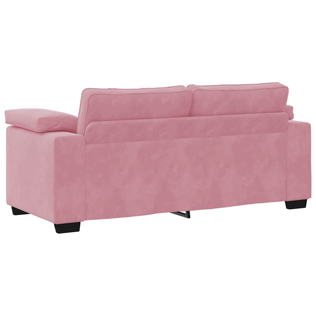 vidaXL Sofa dwuosobowa, różowa, 180x77x82 cm, aksamit