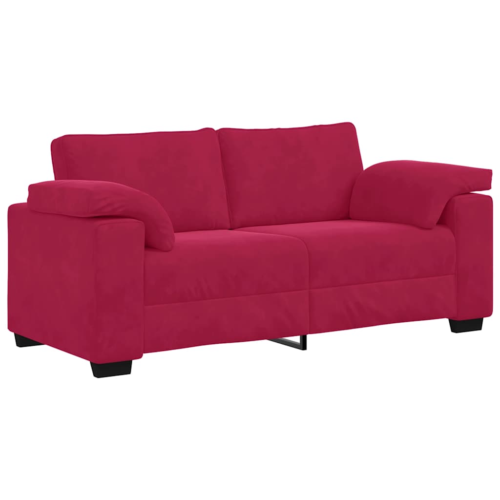 vidaXL Sofa dwuosobowa, wino czerwone, 180x77x82 cm, aksamit