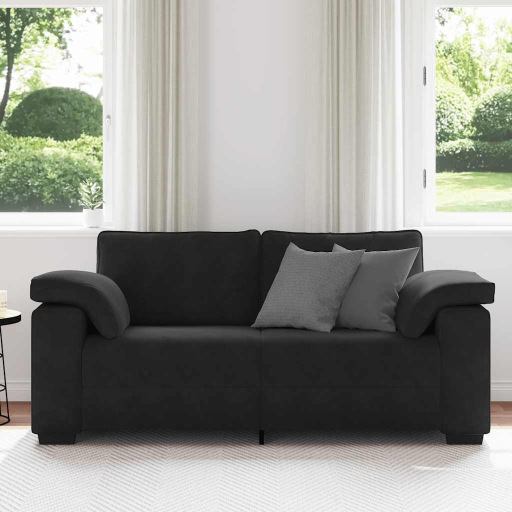 vidaXL Sofa dwuosobowa czarna 180x77x82 cm aksamitna
