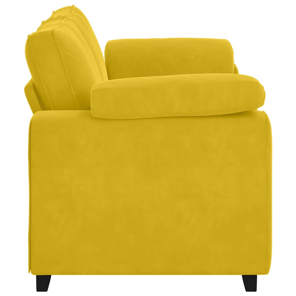 vidaXL Sofa dwuosobowa, żółta, 180x77x82 cm, aksamit