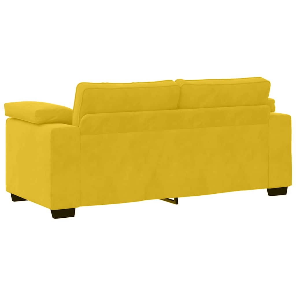vidaXL Sofa dwuosobowa, żółta, 180x77x82 cm, aksamit