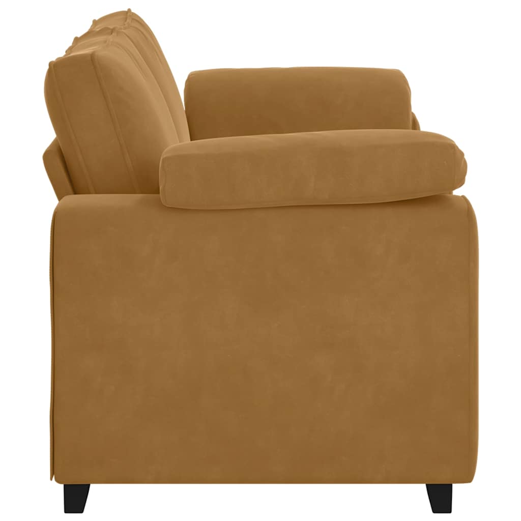 vidaXL Sofa dwuosobowa, brązowa, 180x77x82 cm, aksamit