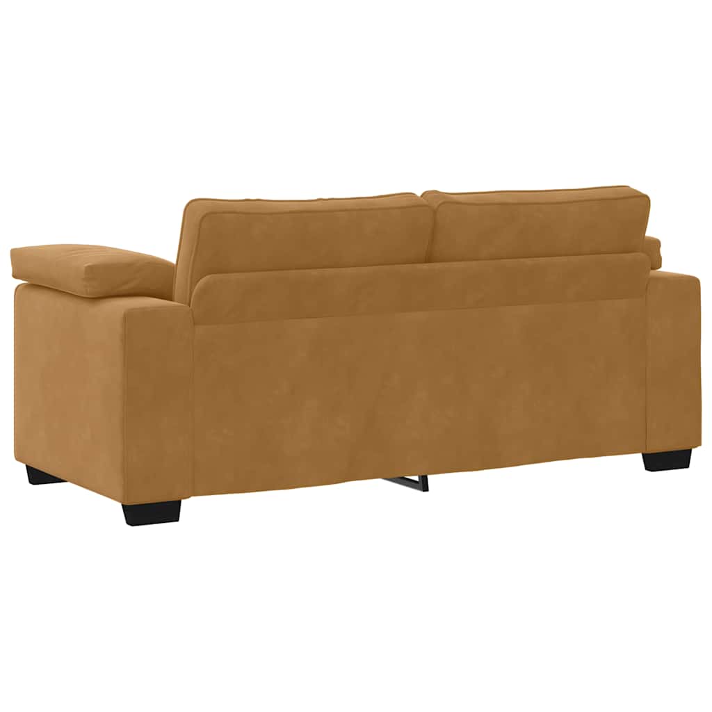 vidaXL Sofa dwuosobowa, brązowa, 180x77x82 cm, aksamit