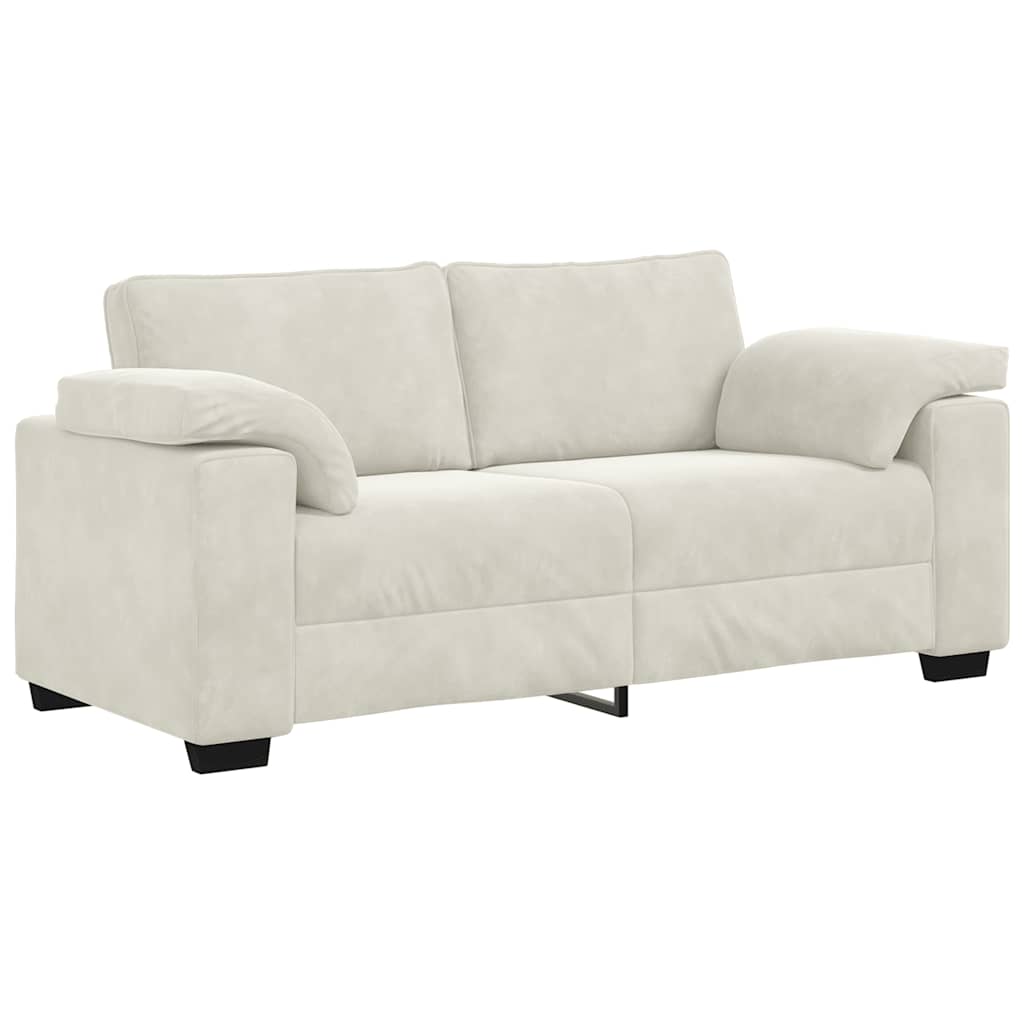 vidaXL Sofa dwuosobowa, kremowa, 180x77x82 cm, aksamit
