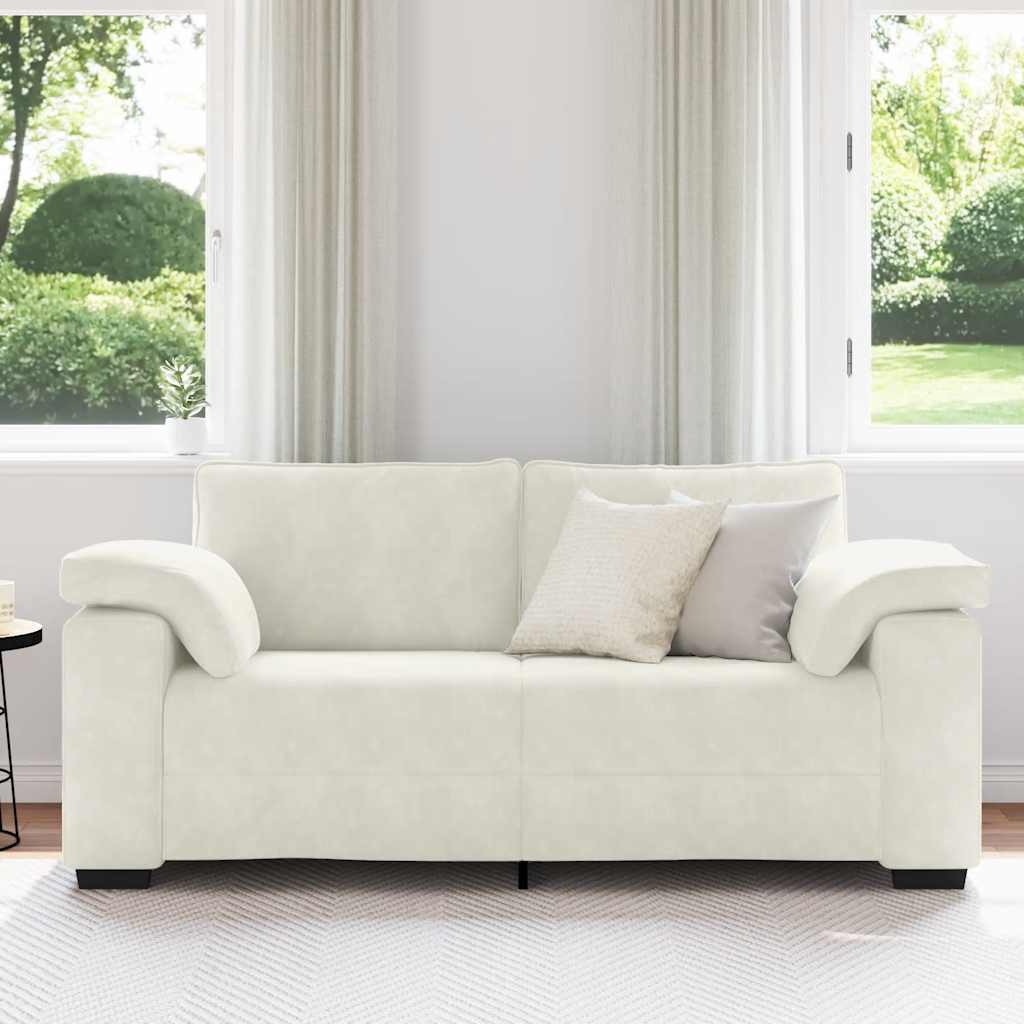vidaXL Sofa dwuosobowa, kremowa, 180x77x82 cm, aksamit