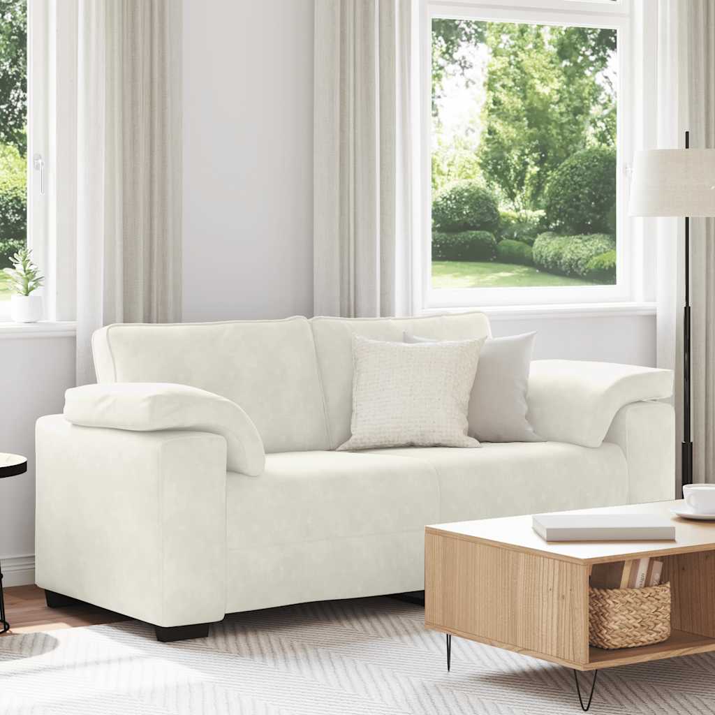 vidaXL Sofa dwuosobowa, kremowa, 180x77x82 cm, aksamit