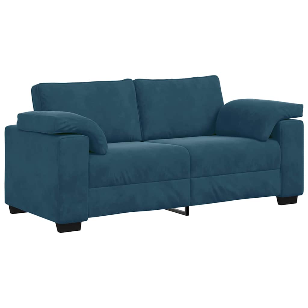 vidaXL Sofa dwuosobowa, niebieska, 180x77x82 cm, aksamit