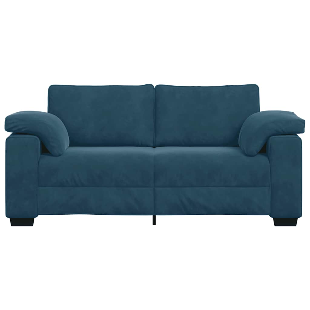 vidaXL Sofa dwuosobowa, niebieska, 180x77x82 cm, aksamit