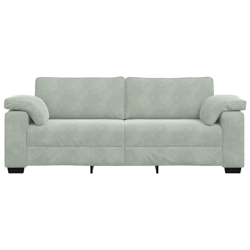 vidaXL Sofa 3-osobowa, jasnoszara, 220x77x82 cm, tapicerowana aksamitem