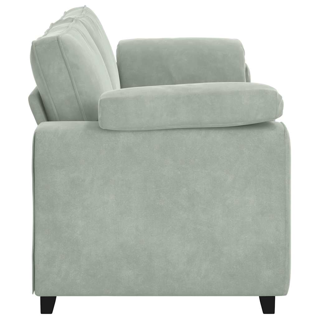 vidaXL Sofa 3-osobowa, jasnoszara, 220x77x82 cm, tapicerowana aksamitem