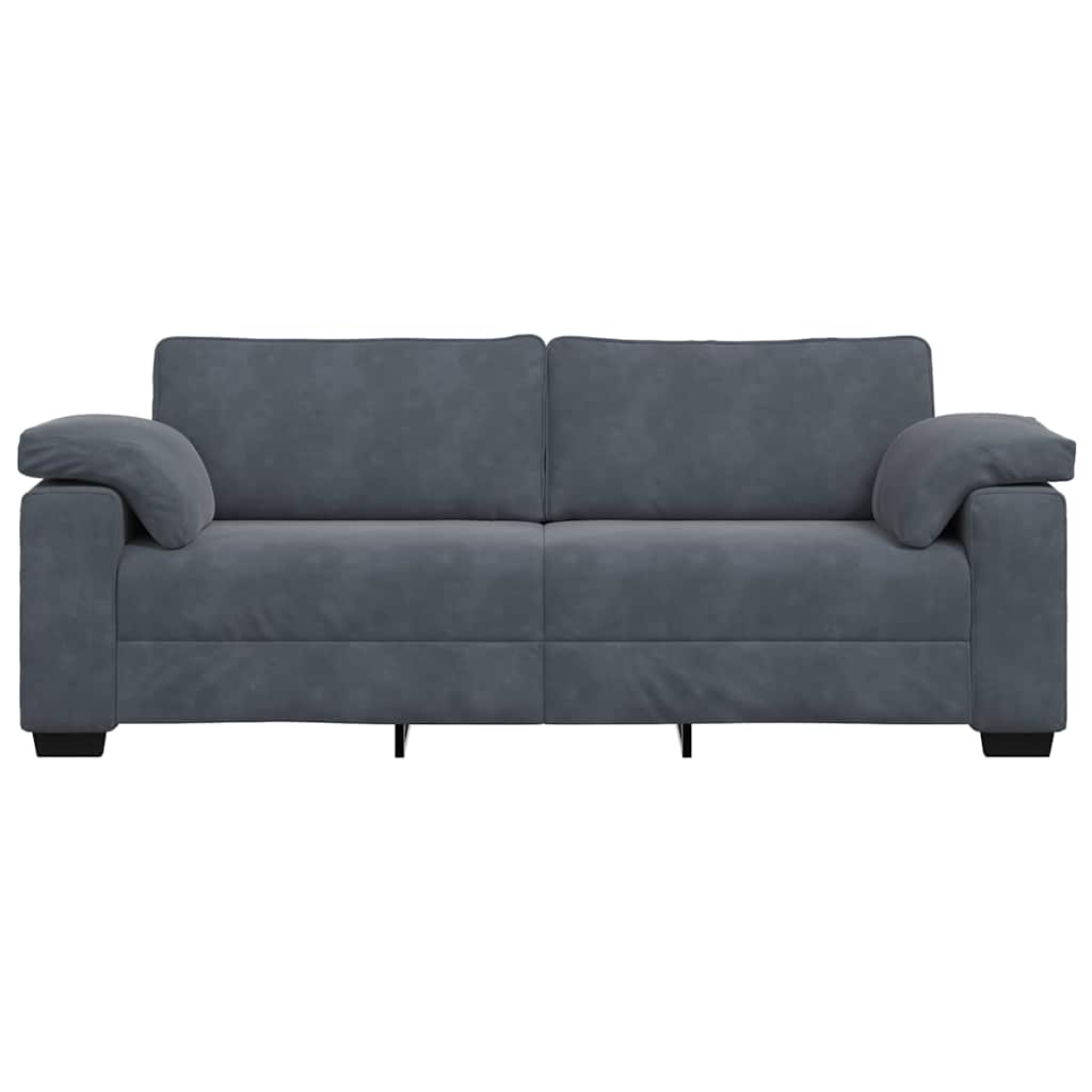 vidaXL Sofa 3-osobowa, ciemnoszara, 220x77x82 cm, obita aksamitem
