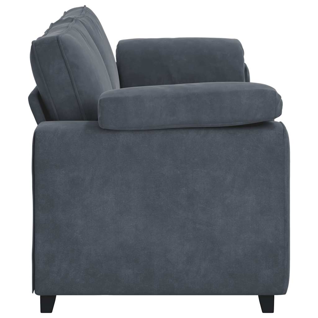 vidaXL Sofa 3-osobowa, ciemnoszara, 220x77x82 cm, obita aksamitem