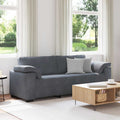 vidaXL Sofa 3-osobowa, ciemnoszara, 220x77x82 cm, obita aksamitem