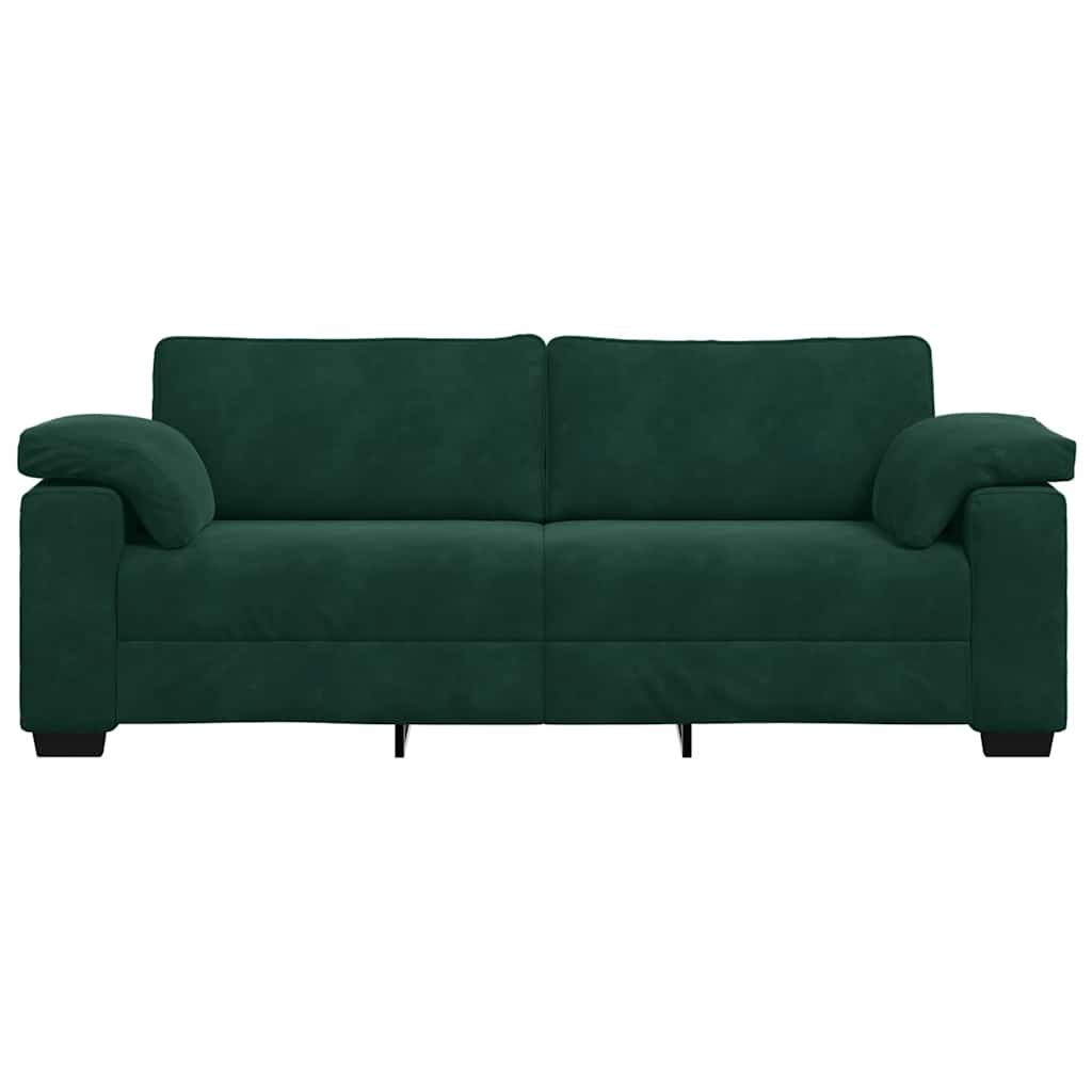 vidaXL Sofa 3-osobowa, ciemnozielona, 220x77x82 cm, aksamit