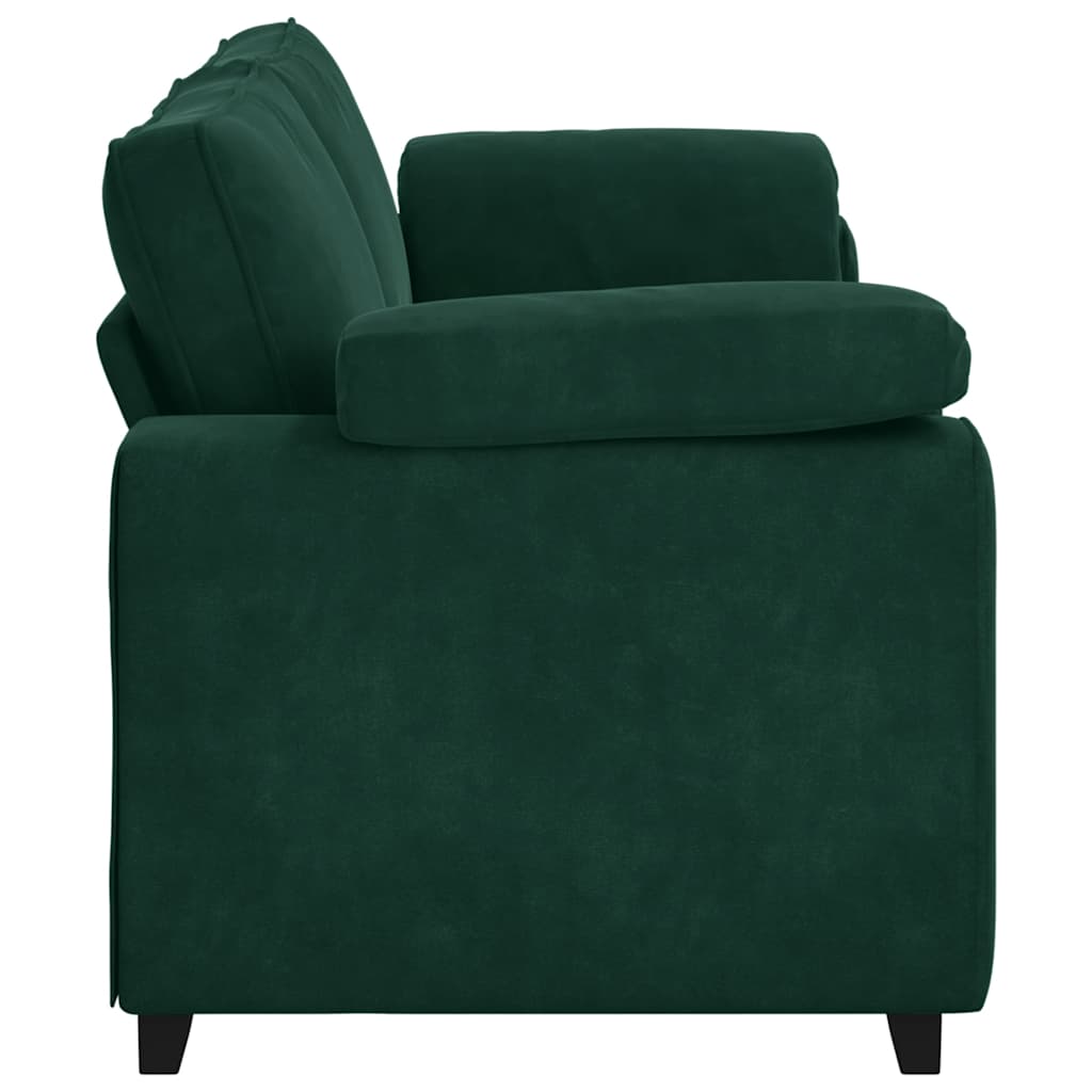 vidaXL Sofa 3-osobowa, ciemnozielona, 220x77x82 cm, aksamit