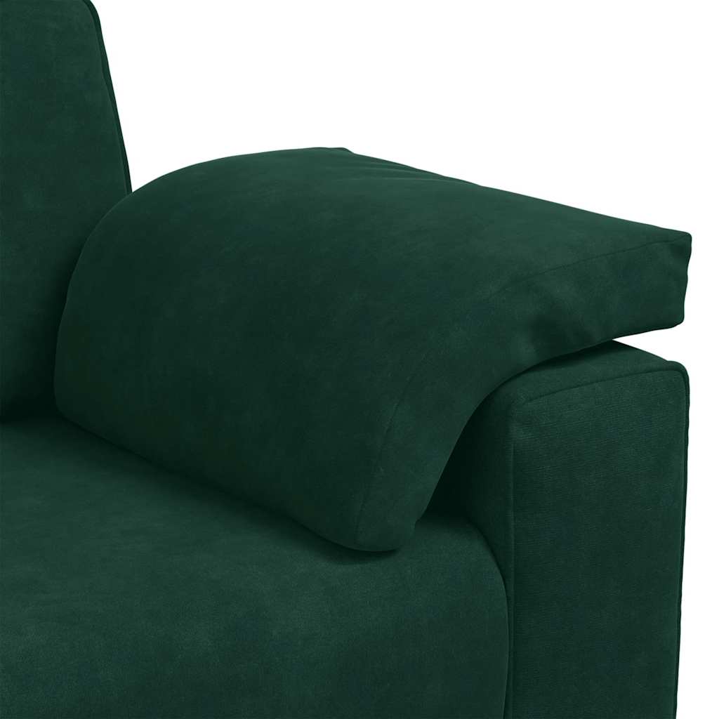 vidaXL Sofa 3-osobowa, ciemnozielona, 220x77x82 cm, aksamit