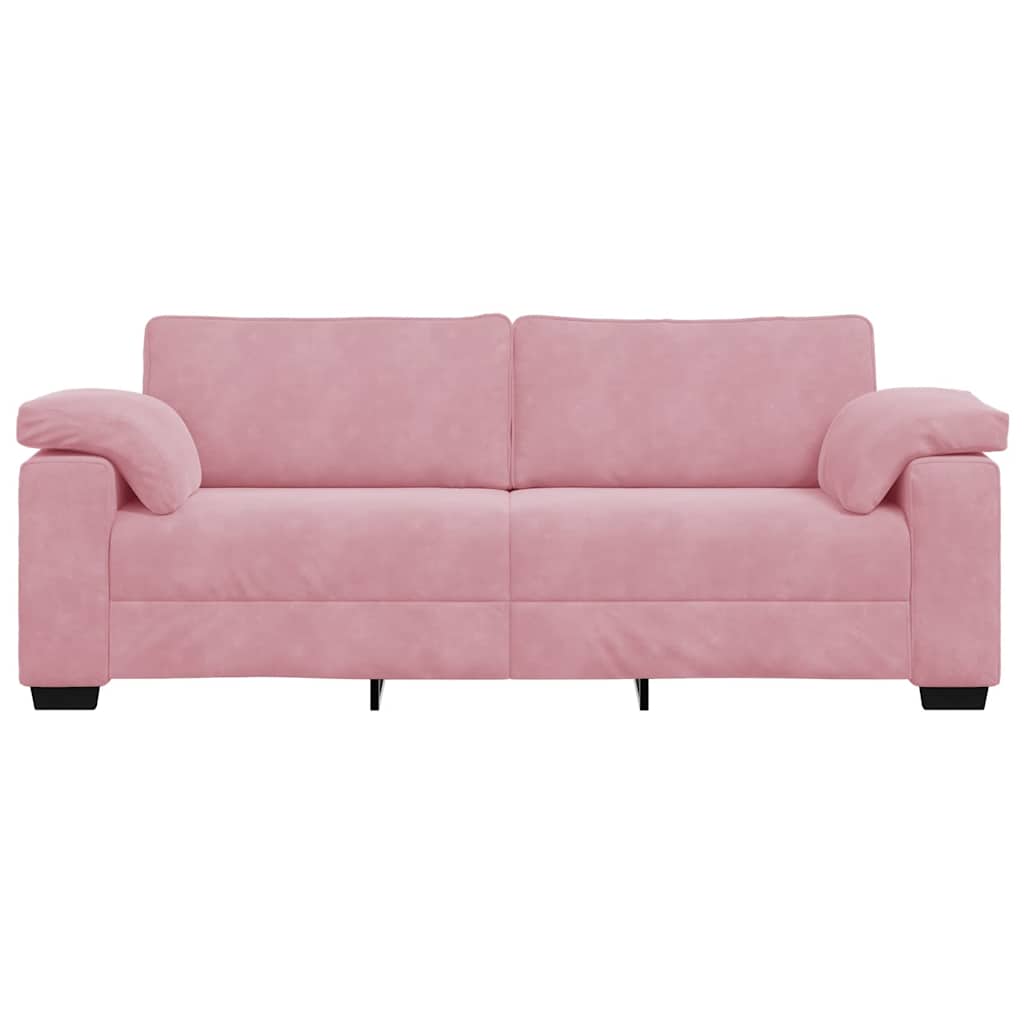 vidaXL Sofa 3-osobowa, różowa, 220x77x82 cm, aksamit