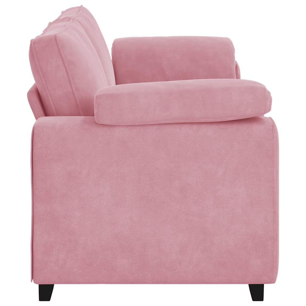 vidaXL Sofa 3-osobowa, różowa, 220x77x82 cm, aksamit