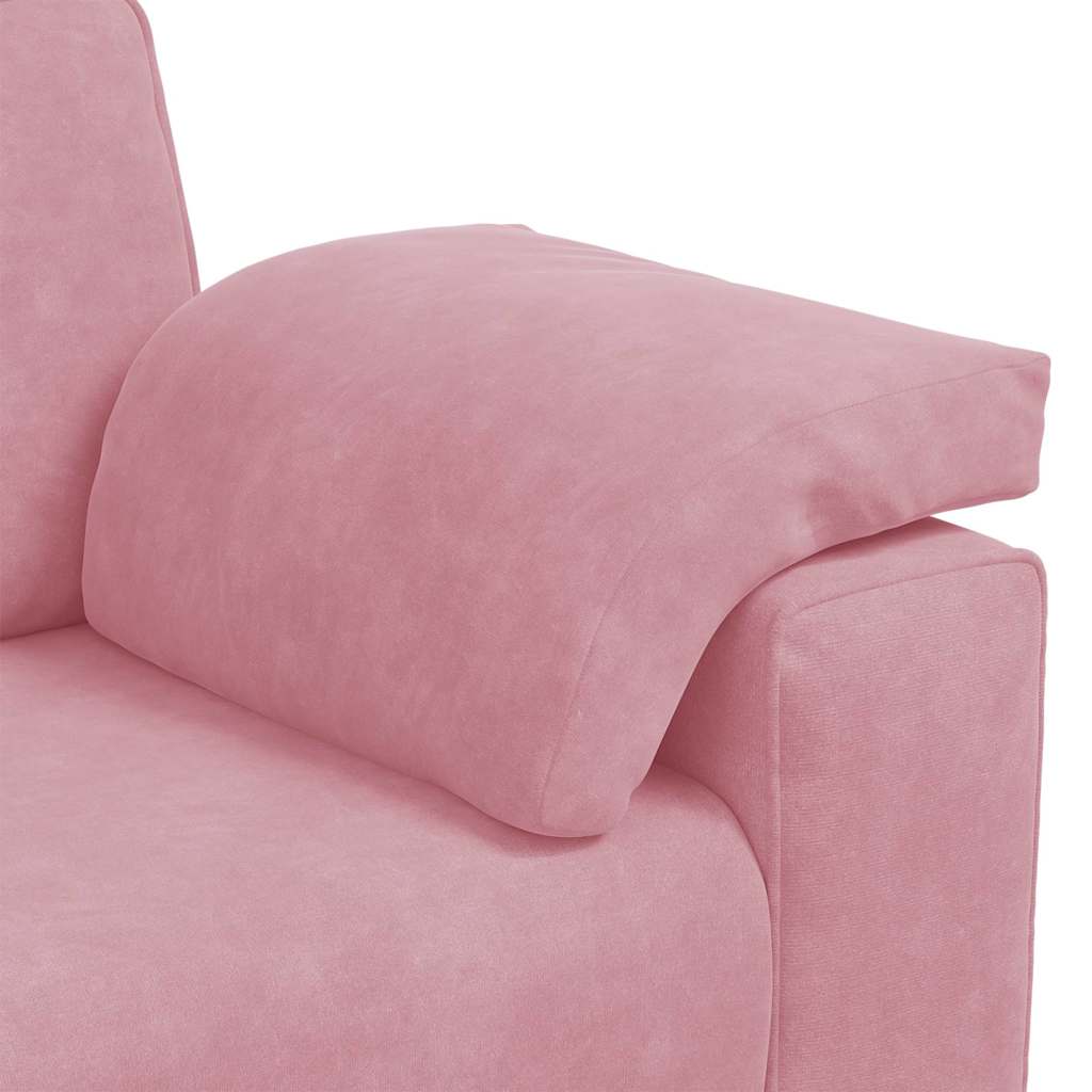 vidaXL Sofa 3-osobowa, różowa, 220x77x82 cm, aksamit