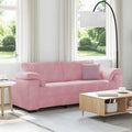 vidaXL Sofa 3-osobowa, różowa, 220x77x82 cm, aksamit