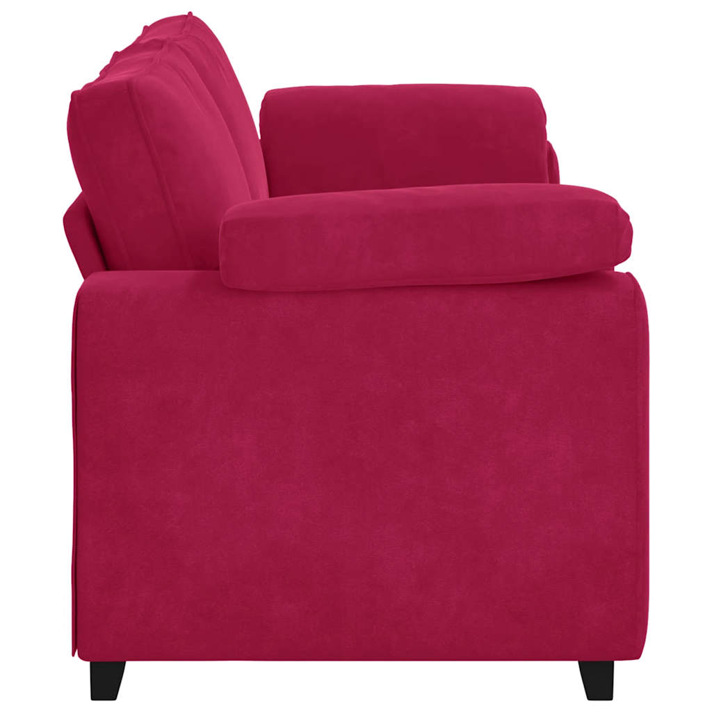vidaXL Sofa 3-osobowa, kolorze czerwonego wina, 220x77x82 cm, aksamit